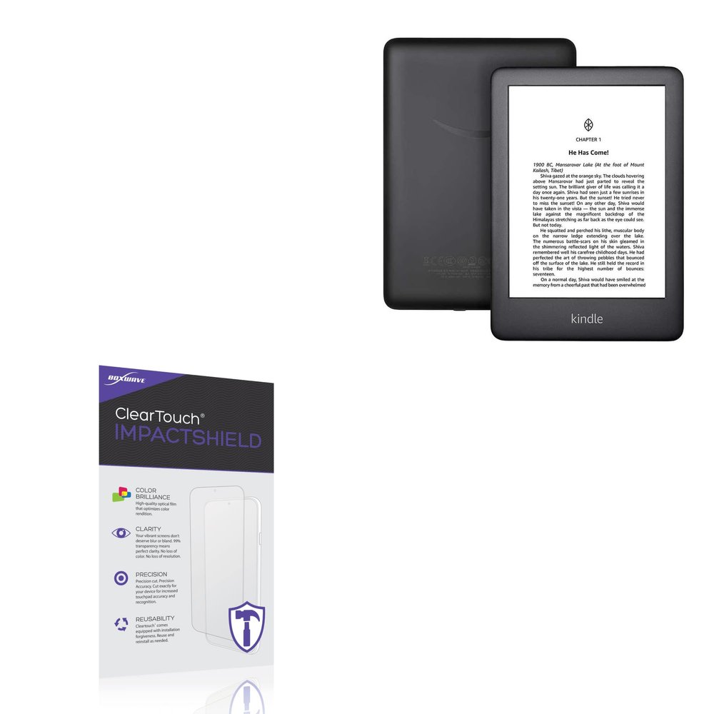 BoxWave Screen Protector Compatible with Amazon Kindle (10th Gen 2019) - ClearTouch ImpactShield (2-Pack), Impenetrable Screen Protector Flexible Film