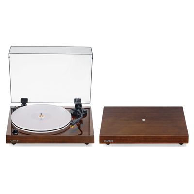 Fluance RT85N Reference High Fidelity Vinyl Turntable Record Player with Nagaoka MP-110 Cartridge and Anti-Vibration Wood Isolation Base - Natural Walnut