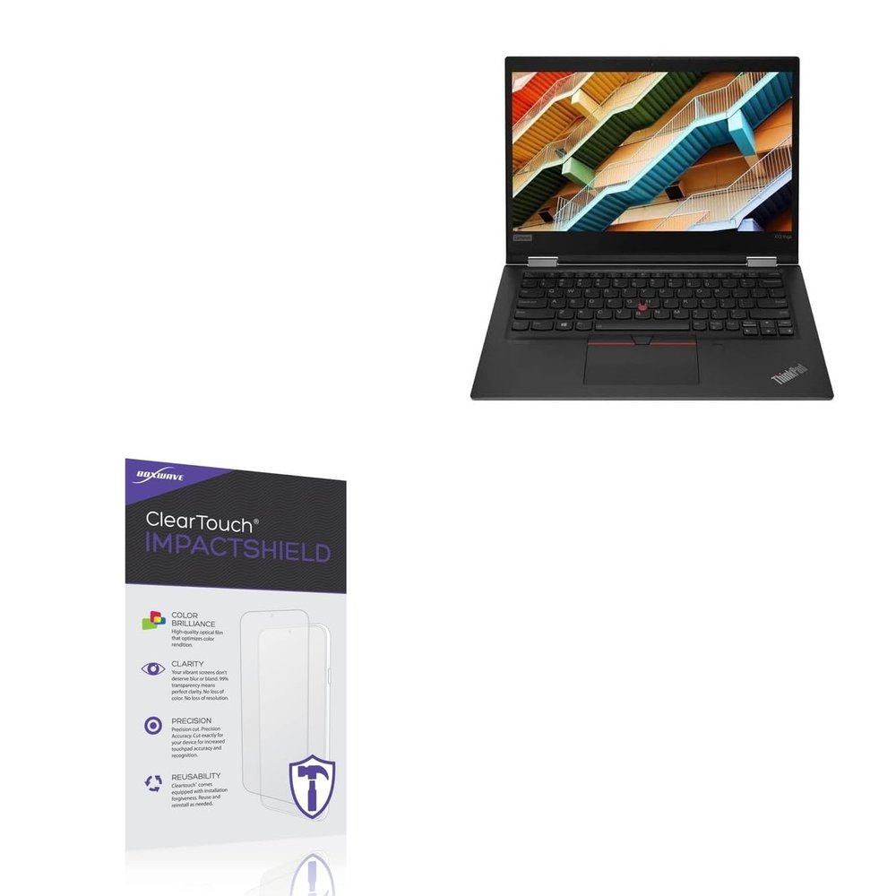 BoxWave Screen Protector Compatible with Lenovo ThinkPad X13 Yoga - ClearTouch ImpactShield (2-Pack), Impenetrable Screen Protector Flexible Film