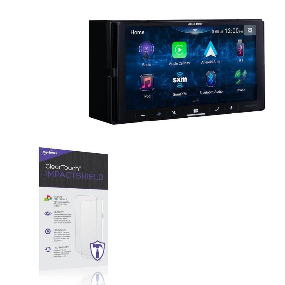BoxWave Screen Protector Compatible with Alpine iLX-W670 - ClearTouch ImpactShield (2-Pack), Impenetrable Screen Protector Flexible Film