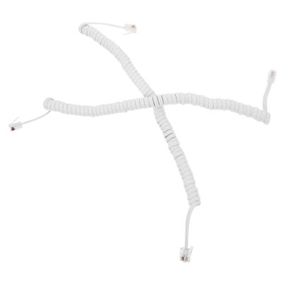 Veemoon 2pcs Coiled Telephone Cord Flexible Phone Cords for Communication for Home Office Use Reliable Spring Wire Design