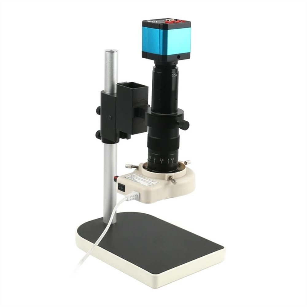 Microscope Accessories Kit 1080p HDMI USB Industrial Electronic Digital Video Microscope Camera + 100X 180X 300X Zoom C Mount Lens + 56 LED Ring Light Microscope Slides ( Color : Blue , Size : 100X )