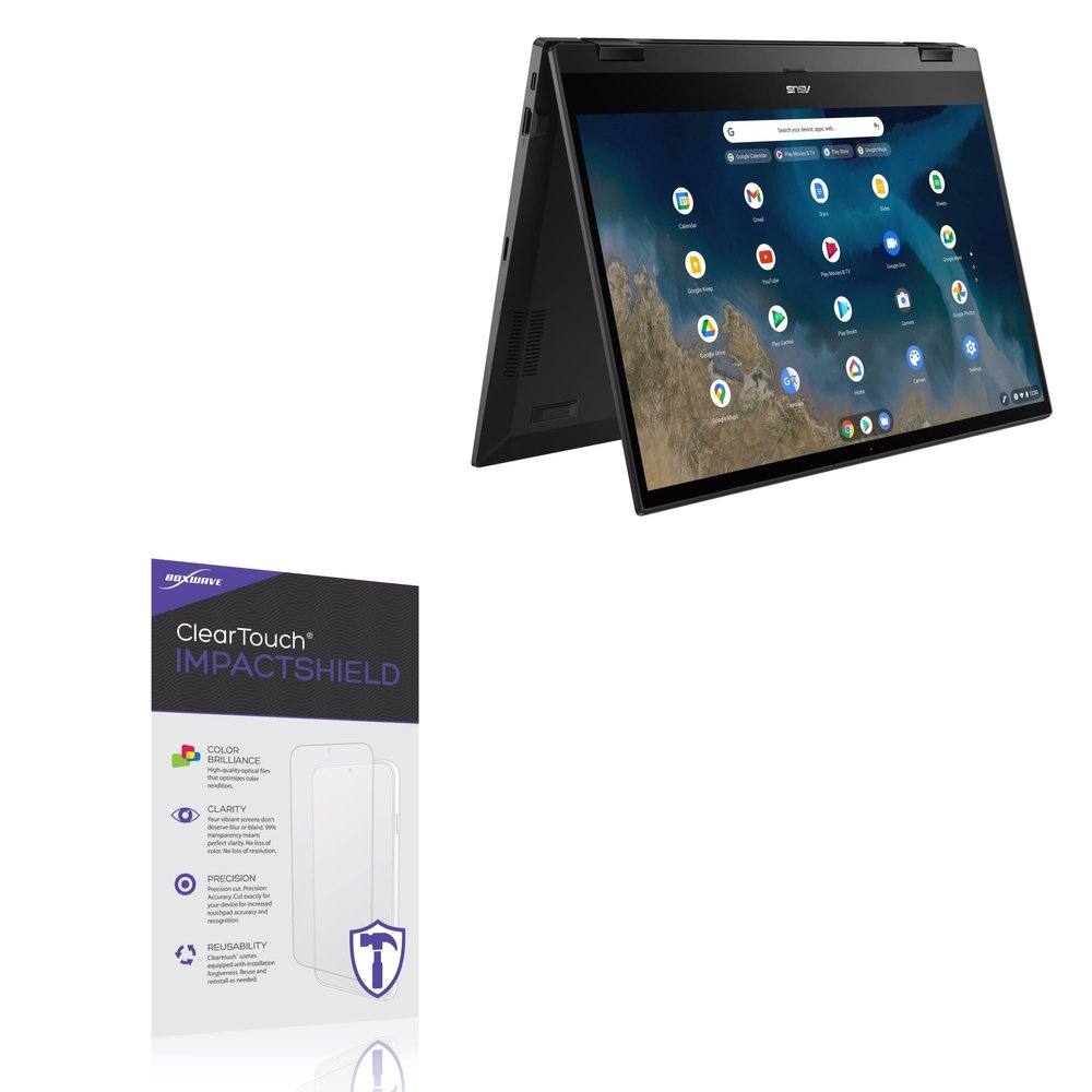 BoxWave Screen Protector Compatible with ASUS Chromebook Flip CM5 (CM5500) - ClearTouch ImpactShield (2-Pack), Impenetrable Screen Protector Flexible Film
