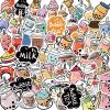 100PCS Mixed Cute Food Stickers for Kids,Vinyl Kawaii Boba Tea Sticker Pack Decals for Water Bottle Laptop Bicycle Skateboard Phone Decor Stickers for Teens,Girls view 1