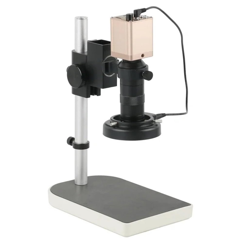 ZTBH Microscope Accessories Kit HD 1080P 1920x1080 40FPS HDMI VGA USB Digital Industrial Video Microscope Camera+ Adjustable LED Ring Light+Stand+100X Zoom Lens Microscope Slides (Color : 100X)