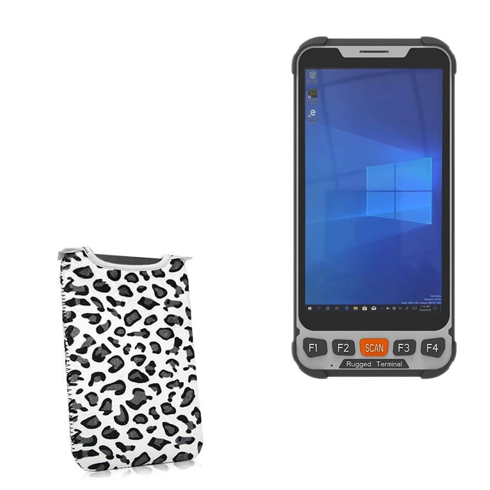 BoxWave Case Compatible with Geekland GK-LT59-WIN (6 in) - Snow Leopard Plush SlipSuit, Animal Leopard Print Padded Soft Sleeve