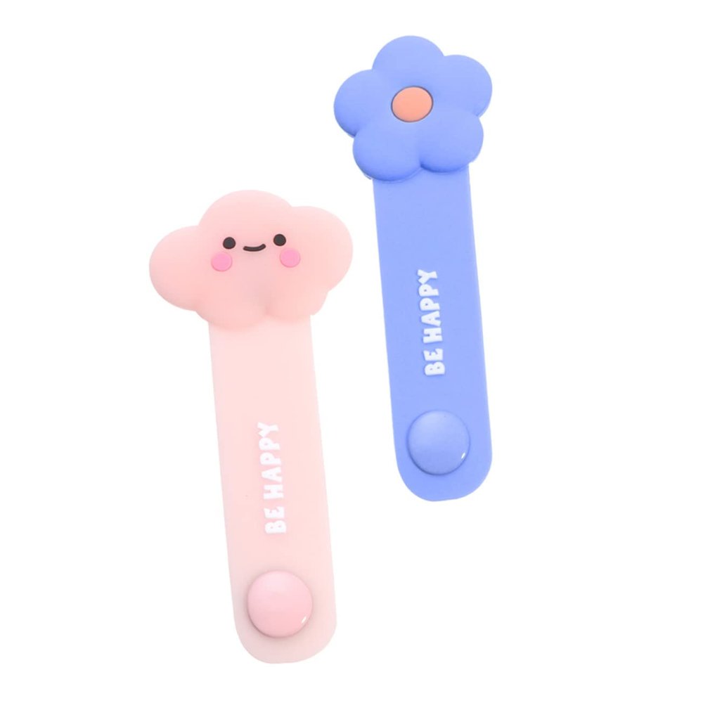 Homoyoyo 2pcs Cloud Flower Silicone Cable Winders Durable Cord Organizers for Home Office School Flexible Comfortable Cable Management
