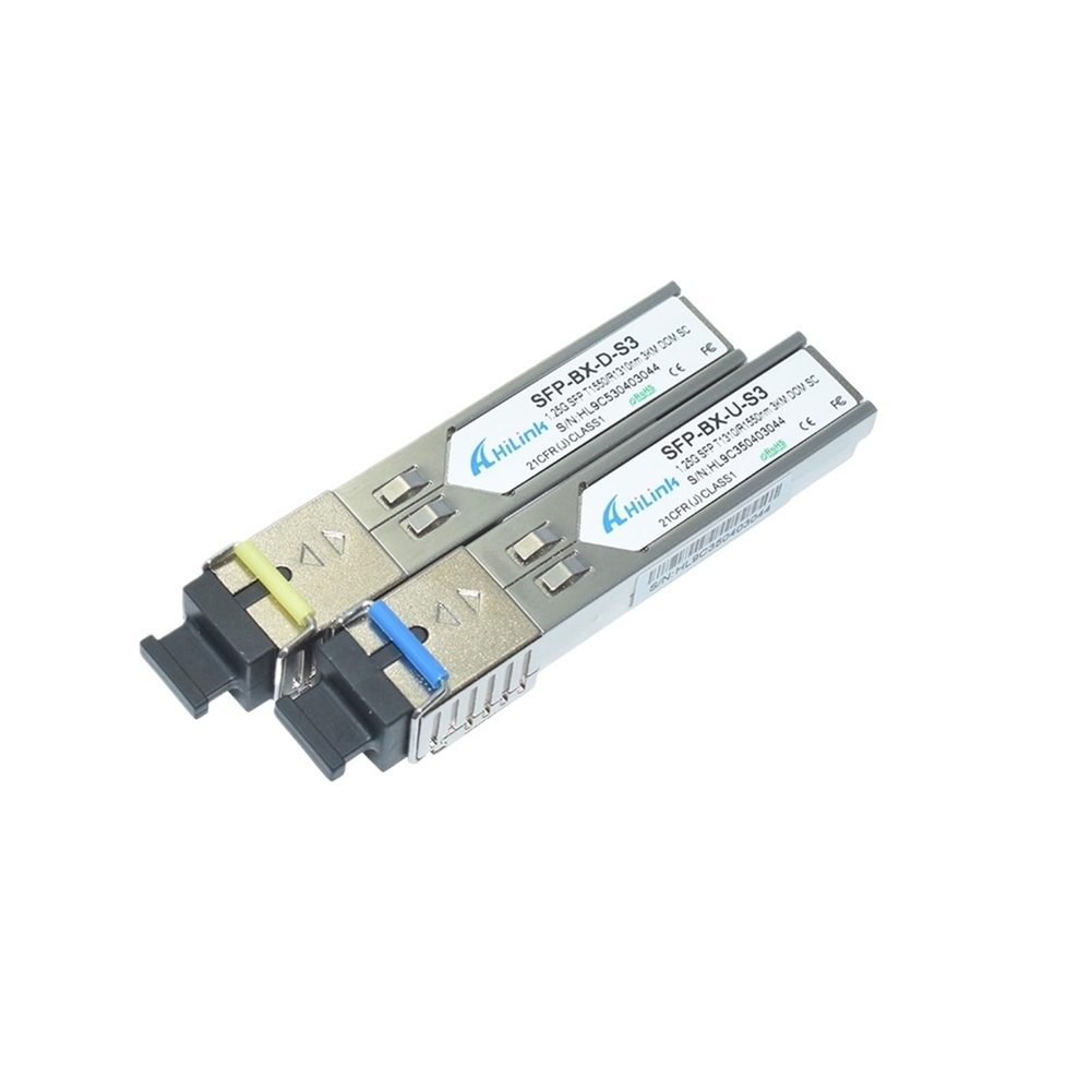 Single Core Fiber LC/SC 1G 1000BASE-BX 1.25G 1310nm/1550nm 3km WDM SFP(SC)