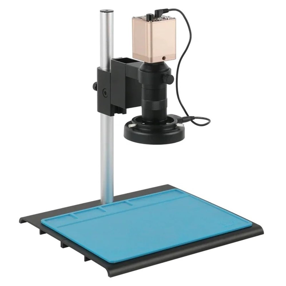 ZTBH Microscope Accessories Kit HD 1080P 1920x1080 40FPS HDMI VGA USB Digital Industrial Video Microscope Camera+ Adjustable LED Ring Light+Stand+100X Zoom Lens Microscope Slides (Color : 100X-02)