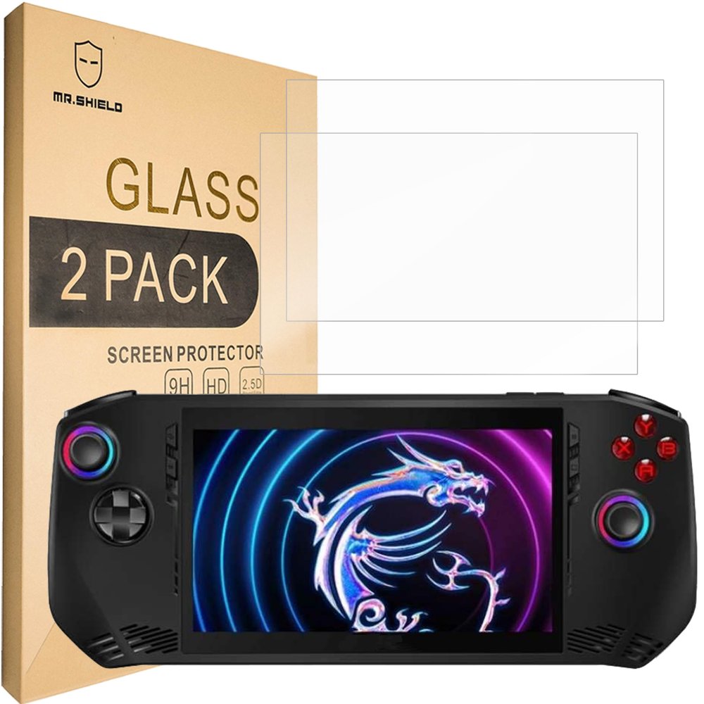 Mr.Shield Screen Protector compatible with ASUS ROG Ally X/ROG Xbox Ally/MSI Claw A1M [Tempered Glass] [2-PACK] [Japan Glass with 9H Hardness]