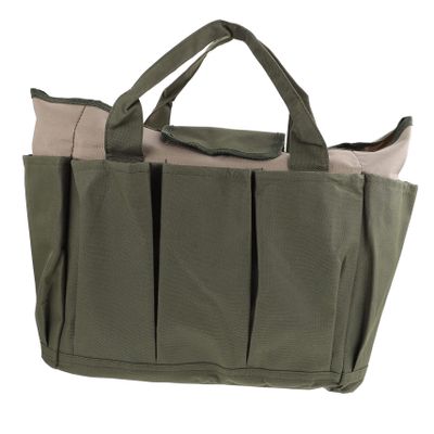 Homoyoyo Gardening Tool Bag Portable Oxford Fabric Storage Tote Multiple Pockets Organizer for Garden Tools Comfortable Carry Handle for Outdoor Indoor Use