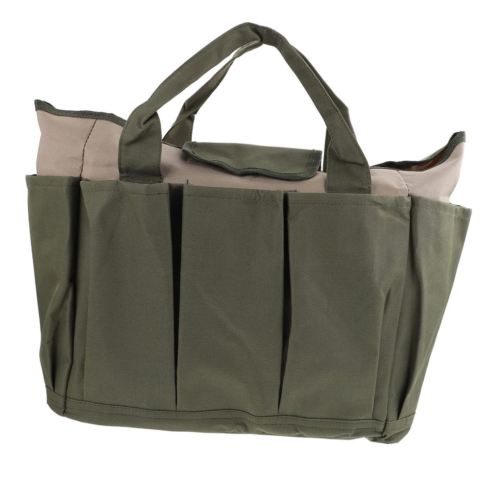 Homoyoyo Gardening Tool Bag Portable Oxford Fabric Storage Tote Multiple Pockets Organizer for Garden Tools Comfortable Carry Handle for Outdoor Indoor Use