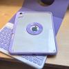 AnMengXinLing for iPad Air 11 inch (M3/M2) Case with Keyboard, Vertical Keyboard Case for iPad Air 5th/4th Gen, Clear Back Case with Magnetic Detachable Keyboard,360 Rotate-Purple+White view 4