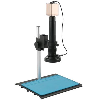 ZTBH Microscope Accessories Kit HD 1080P 1920x1080 40FPS HDMI VGA USB Digital Industrial Video Microscope Camera+ Adjustable LED Ring Light+Stand+100X Zoom Lens Microscope Slides (Color : 300X-01)