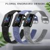 Minyee 3 Packs Floral Engraved Band Compatible with Fitbit Luxe Band for Women, Cute Sport Soft Silicone Strap Dandelion Designer Summer Replacement Wristband for Luxe/Luxe SE Fitness Smart Watch view 2