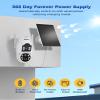 GAIEXCE Solar Security Cameras Wireless OutdoorDual Lens 100% Wire-Free Battery Powered Camera, Pan Tilt, 4MP Color Night Vision, PIR Motion Detection, Spotlight/Siren Alarm, Only 2.4G WiFi view 2