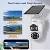 GAIEXCE Solar Security Cameras Wireless OutdoorDual Lens 100% Wire-Free Battery Powered Camera, Pan Tilt, 4MP Color Night Vision, PIR Motion Detection, Spotlight/Siren Alarm, Only 2.4G WiFi view 3