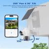 GAIEXCE Solar Security Cameras Wireless OutdoorDual Lens 100% Wire-Free Battery Powered Camera, Pan Tilt, 4MP Color Night Vision, PIR Motion Detection, Spotlight/Siren Alarm, Only 2.4G WiFi view 4