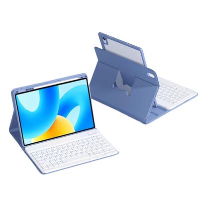 AnMengXinLing Vertical Keyboard Case for iPad 9th/8th/7th Generation 10.2 Inch,360 Rotatable Magnetic Keyboard Case with Pencil Holder for iPad9/iPad8/iPad7/Air3/Pro10.5,360 Rotate-Purple+White