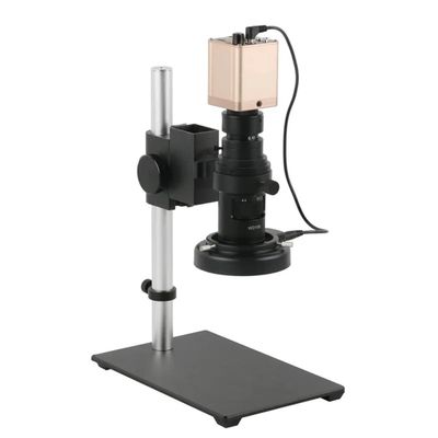 ZTBH Microscope Accessories Kit HD 1080P 1920x1080 40FPS HDMI VGA USB Digital Industrial Video Microscope Camera+ Adjustable LED Ring Light+Stand+100X Zoom Lens Microscope Slides (Color : 200X)
