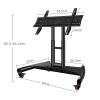 THEGA Heavy Duty TV Cart Stand - Mobile TV Mount Stand, Mobile TV Cart On Wheels, Low Height Monitor Cart, for 32-75 Inch Flat Curved Screen TV, Height Adjustable view 2