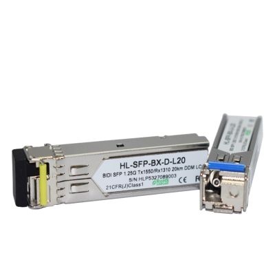 20 Pairs a lot Easy Compatible 1000base SFP 1.25Gb WDM 20KM 1310/1550nm SC/LC Optical Transceiver(LC)