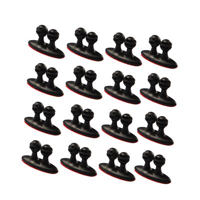 OSALADI 24pcs Multi-Purpose Wire Cord Clip Holders Black Cable Organizer for Car Desk and Wall Easy to Use Durable Wire Fixing Clips for Charging and Earphone