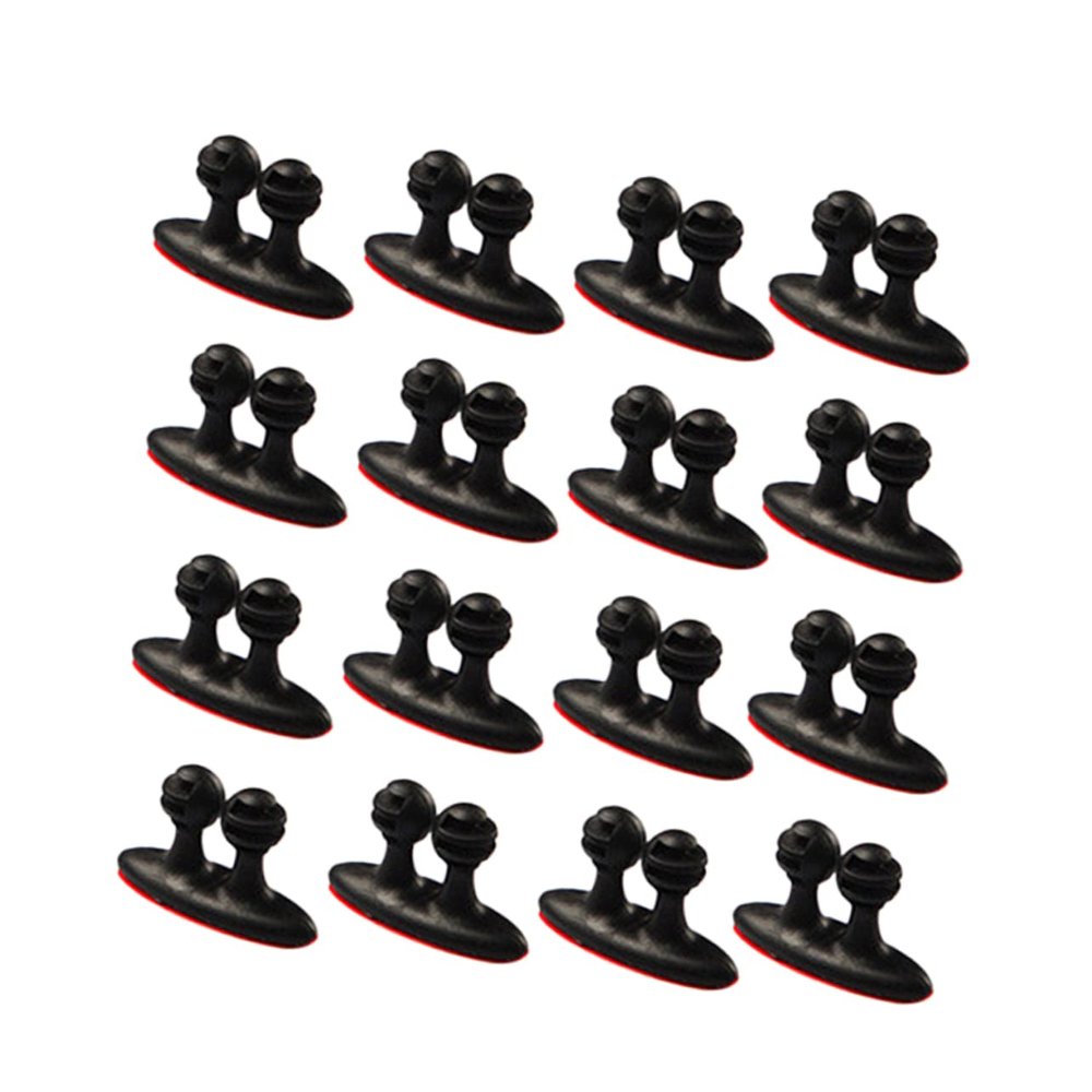 OSALADI 24pcs Multi-Purpose Wire Cord Clip Holders Black Cable Organizer for Car Desk and Wall Easy to Use Durable Wire Fixing Clips for Charging and Earphone