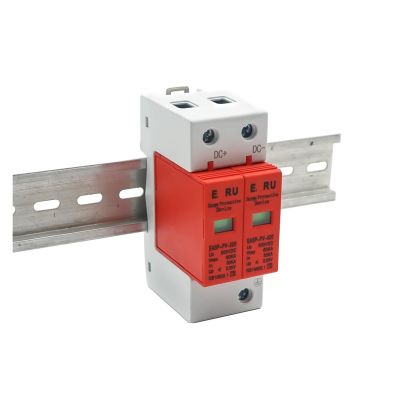 EQBVZZRD Arrester Device SPD 2P 3P DC 500V 800V 1000V 20KA~40KA 30KA~60KA House Lightning Surge Protector Protective Low-Voltage Arrester Device PV Solar (Color : 2P, Size : DC500V 30-60KA)