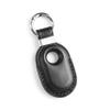 LQU Compatible with Samsung Galaxy SmartTag2 Case, Genuine Leather Keychain Holder for Samsung Galaxy Smart Tag 2, Secure Smarttag 2 Case Cover Accessories - Black view 1