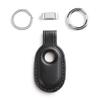 LQU Compatible with Samsung Galaxy SmartTag2 Case, Genuine Leather Keychain Holder for Samsung Galaxy Smart Tag 2, Secure Smarttag 2 Case Cover Accessories - Black view 2