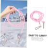 balacoo Ski Glove Lanyard Gloves Lanyard Ropes Camera Lanyards Winter Glove Rope Glove Leash Cord Mittens Lanyard Clip Ins Mittens Rope for Goalkeeper Nylon Safety Clip Pink, 104.00X0.50X0.50CM view 3