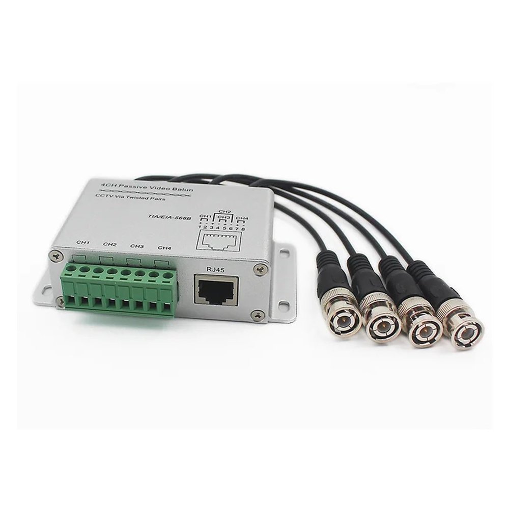 4 or 8 Channel CCTV Passive Video Balun RJ-45 UTP Twisted Pair Cable BNC Output (Color : 4CH)