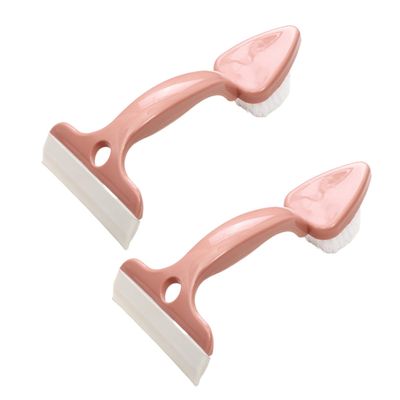minkissy 2pcs Double-Headed Tile Cleaning Brush Bathroom Floor Glass Scraper for Bathroom Toilet Cleaning