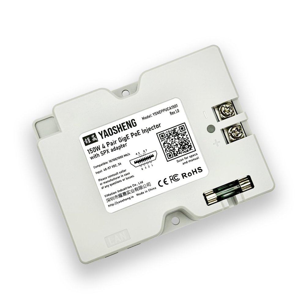 YAOSHENG 150W 2-in-1 PoE Injector + SPX Cable Adapter for Residential Starlink