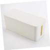 White Plastic Power Cord Storage Box for Wire and Strip Organization view 3