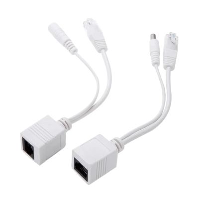 10pcs(5pair) POE Splitter POE Switch POE Cable Adapter Tape Screened 5V 12V 24V 48V Power Supply Cable 5.5 * 2.1mm (Size : White-5pair)