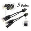 10pcs(5pair) POE Splitter POE Switch POE Cable Adapter Tape Screened 5V 12V 24V 48V Power Supply Cable 5.5 * 2.1mm (Size : White-5pair) view 2