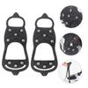 COLLBATH 1pair Non-Skid Crampon Shoe Covers for Ice and Snow Fall Covers for Men and Women Flexible Non-Slip Spikes for Winter Conditions Black view 2