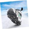 COLLBATH 1pair Non-Skid Crampon Shoe Covers for Ice and Snow Fall Covers for Men and Women Flexible Non-Slip Spikes for Winter Conditions Black view 3