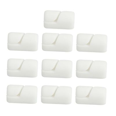 DOITOOL Silicone Cable Holders 10 Pack Cord Organizers Cable Clips Cord Organizer Phone Cord Holder Clip White 7mm