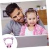 DOITOOL 2pcs Cat Ear Headphones Wireless Headphones for Kids Ear Headset Abs Violet view 4