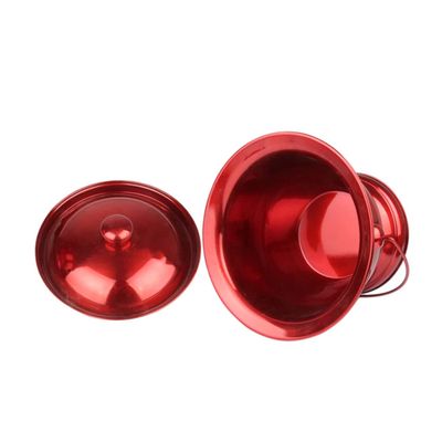 FRCOLOR Durable Stainless Steel Urine Storage Pot Portable Spittoon for Adults and Boy Girl Easy to Clean for Home Use Red