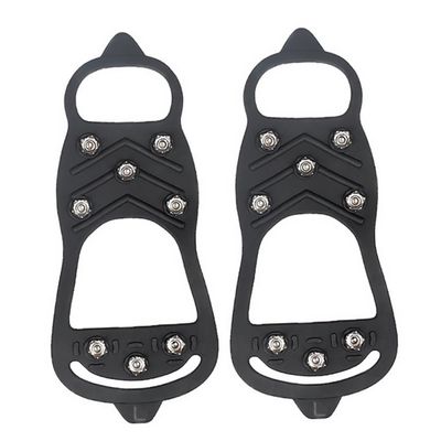 Yardenfun Non-Skid Ice Shoe Covers for Men and Women Durable Anti-Drop Crampon Traction for Snow Ice Easy to Wear Black Footwear Protection