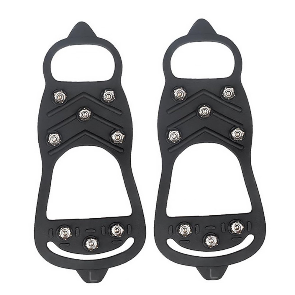 Yardenfun Non-Skid Ice Shoe Covers for Men and Women Durable Anti-Drop Crampon Traction for Snow Ice Easy to Wear Black Footwear Protection