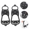 Yardenfun Non-Skid Ice Shoe Covers for Men and Women Durable Anti-Drop Crampon Traction for Snow Ice Easy to Wear Black Footwear Protection view 3