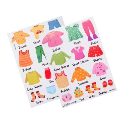 RORPOIR 1set Clothing Organization Stickers of Adhesive Labels for Wardrobe and Dresser Cute and Design for Easy Sorting Boys and Girls Room Decor and Storage Material