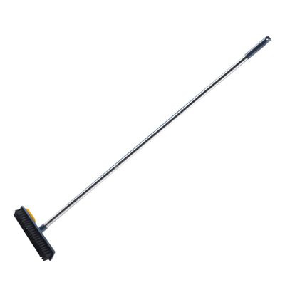 minkissy Floor Scrub Brush Handle Telescopic Scraper for Efficient Cleaning of Tiles Decks and Hard Floors Dual-use Design for Scrubbing and Scraping for Pet Hair Removal