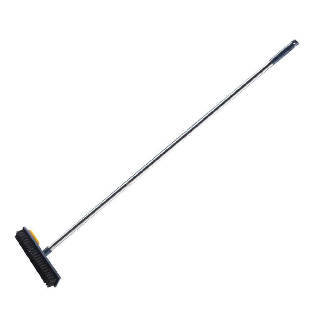 minkissy Floor Scrub Brush Handle Telescopic Scraper for Efficient Cleaning of Tiles Decks and Hard Floors Dual-use Design for Scrubbing and Scraping for Pet Hair Removal