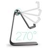 DOITOOL Adjustable Aluminum Alloy Phone Stand for Desk Multi-Functional Cellphone Holder with Stylish Design for Live Streaming and Movie Watching Black view 1